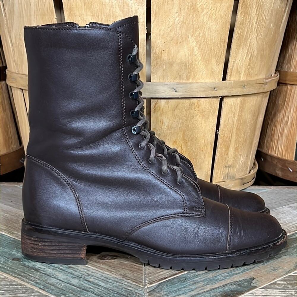 Santana Canada Shayla Brown Leather Lined Waterproof Lace-Up Boot Women Size 6.5